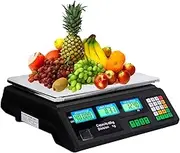 Leona Co Digital Commercial Scale 40KG Computing Scale, Food Produce Counting Weight Scale with LCD Display for Farmers Market, Retail Outlets, Meat Shop, Deli