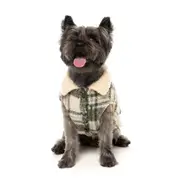 Fuzzyard Green And Cream Lumberjack Dog Jacket
