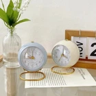 Metal Bedside Clock Lamp Premium Clock Decoration Ornaments Alarm Clock Desk