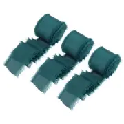 3 Rolls Silk Satin Ribbon, 1.5" 10 Yards Chiffon Fabric Ribbon Blue