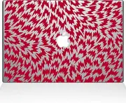 The Decal Guru 2049-MAC-12M-DR Houndstooth Pattern Decal Vinyl Sticker, Red, 12"