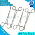 Set of 4 Sponge Forceps 7" Serrated Straight + Curved Body Piercing Instruments