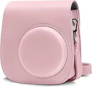 BLAZDEVE for Instax Mini 11 Case PU Leather Case, Protective Case for Fujifilm for Instax Mini 11/Mini 9/Mini 8/Mini 8+ Instant Camera, Adjustable Shoulder Strap (Pink)