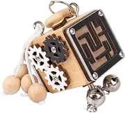 ERINGOGO Educational Wooden Toddler Puzzle Stacking Toys Busy Cube for Boys and Girls