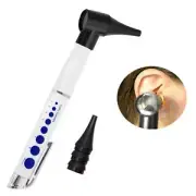 White Professional Diagnostic Ear Otoscope Ophthalmoscope Pen Ear Light Set