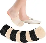 [WY LIGHTING LEVEL] 8 Pairs Women's Toe Socks for Mules, Half Socks for Women, Toe Topper Socks Grip Socks No Show Liner Half Socks, Hidden Toe Covers Socks Seamless Toe Socks, Non Slip Toe Covers Mule Socks for Women,