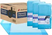 Dealmed Standard Non-Sterile Medical Underpads, 300 Count Disposable 2-Ply Tissue Fill, 24" x 17", Blue, Perfect for Pet Pads, Furniture Protection and More