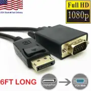 Display Port to VGA Cable Adapter Converter Video HDTV PC Monitor Desktop Laptop