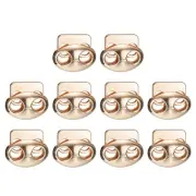 10Pcs Alloy Spring Cord Lock Ends Toggle for Shoelaces Gold 17x15x7mm