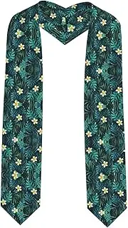 [WURTON] Hawaiian Print Unisex Adult Graduation Stole Class Of 2024 Polyester Shawl Stole With Trim Honor