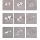 925 Sterling Silver Star Stud Earrings Snowflake Earring Ear Studs Women Jewelry