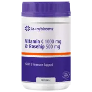 Henry Blooms Vitamin C 1000mg & Rosehip 500mg 180 Tablets Skin & Immune Support