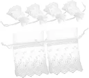 HORIALENCE 6pcs Drawstring Bag Wedding Small Cloth Bag Drawstring Tie Tube White Polyester