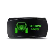 Rocker Switch for Jeep Wrangler JK Off-Road Lights Symbol - Horizontal - Green