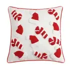 Santa Hat Cushion Case Embroidered Santa Hat Pillowcase Santa Hat Cane Throw