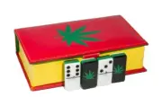 Dominó Marihuana, 100% Acrílico. Estuche Tipo Libro