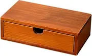 Folpus Desk Organizer with Drawer Container Tabletop Wooden Storage Box Coffee Pod Holder for NightStand Cabinet Entryway Bathroom, 20cmx12cmx7cm