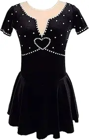 [Zagitova] Figure Skating Dress for Girls Graceful Patchwork Back with Shiny Rhinestone Ice Competition Dance Outfits