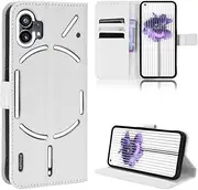 Cover Compatible with Nothing Phone 1,Compatible with Nothing Phone 1 Flip Stand Card Slot Phone Case White