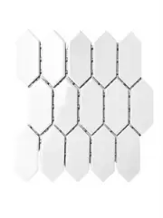 Ceramic White Picket Backsplash and Bathroom Dot-Mounted Wall Tile