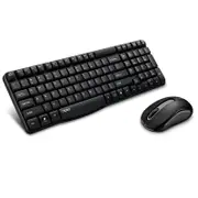 RAPOO X1800S 2.4GHz Wireless Optical Keyboard Mouse Combo Black - 1000DPI Nano Receiver 12m Battery (Black)