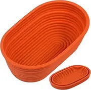 Webake Oval Bread Proofing Basket Silicone, 10 Inches Collapsible Sourdough Bread Baking Supplies Dough Proofing Bowl Containers Oven Safe Baking Gifts for Bakers