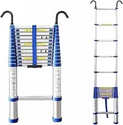 Telescopic Ladder Telescoping Ladder 2M-8M Telescoping Ladder Aluminum Extension Ladder & Loft Roof Hook Kit Telescopic Ladder Foldable Capacity Max Load 150kg/330lb Marriage V
