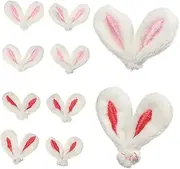 Ipetboom 10 Pcs Bunny Ear Accessories DIY Plush Rabbit Ears for Crafts Hair Clips Decorations Soft Adorable Design Versatile for Costumes More