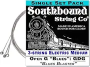 Electric Medium"Blues Blaster" 3-String Cigar Box Guitar Strings - Low Open G - GDG