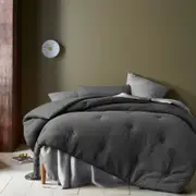 Accessorize Soho Waffle Dark Grey Quilt Cover Set