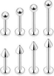 [Ovxznts] 16G Lip Rings Surgical Steel Snake Bite Jewelry Labret Jewelry Monroe Lip Barbell Ring Tragus Helix Piercing Jewelry for Women Men 6mm/8mm/10mm/12mm