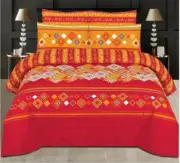 800 Thread Count Bedsheet Set - Pure Cotton Flat/Top Printed Bed Sheet with Pill