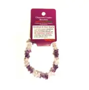 Clear Quartz & Amethyst Crystal chip bracelet combo | Brand New in packet