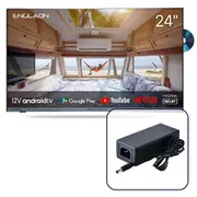 Englaon Frameless 24" Full HD Android Smart 12V TV With Built-in DVD player and Chrom