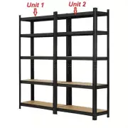 Warehouse /Garage Shelves Storage Racks Steel Structure, 150x70x30cm x 2 Units