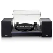 Lenco LS-301 Turntable with Bluetooth Connectivity & 2 Separate Speakers Black