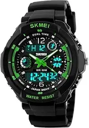 [SKMEI] Kids Sport Watch Multi Function Digital LED Outdoor 50M Waterproof Electronic Analog Quartz Watches for Boy Girl Children Gift