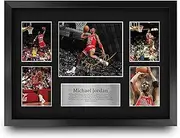 HWC Trading A3 FR Michael Jordan Gift Signed Large Framed A3 Printed Autograph Chicago Bulls Gifts Photo Display