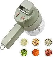 Vegetable Chopper 4 in 1 Handheld Electric Food Chopper Set Wireless Vegetable Cutter Set with USB Powered for Garlic Chili Onion Celery Ginger Meat Green