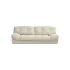 Cloud Cream White Fabric Upholstered Three Seater Sofa/Floor Couch/220CM