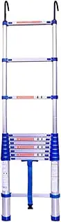 Telescopic Extendable Ladder Telescopic Aluminium Extension Ladder with Hook, Folding Multi-Purpose Extendable DIY Portable Straight Ladder for Home Loft Office Engineering, Blue (Size : 3.25M) Beauty