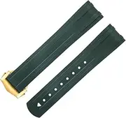 [KAVJU] FKM Fluorous Rubber Curved End For Omega Seamaster 300 Diving Stainless Fold Buckle Replacement WatchBands 20mm