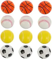 Soft Foam Sports Balls 12 Pack Mini Basketball Soccer Football Bouncy Balls for Boys and Girls Outdoor Toys Sports Party Favors Hand Exercise Toys