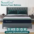 Sweetlove Mattress Queen Double King Single Bed Orthopedic Cool Gel Memory Foam