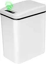 Soddeph Touchless Sensor Trash Cans, 2.2 Gallon Automatic Motion Sensor Small Slim Garbage Bins for Bathroom, Bedroom, Office, Kitchen (White, 1 Pack 2.2 Gal)