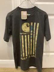 Carhartt Men’s T Shirt Built To Last Camo Flag Size Small USA Made