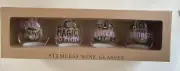 NIB Glass 18oz Witchy Halloween Stemless Wine Glasses Set/4