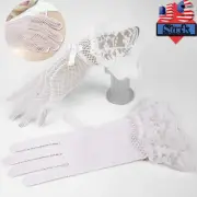 Women Lady Fishnet Wedding Bride Lace Short Gloves Sexy Lolita Mittens Gloves US