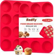 2 Pack Silicone Muffin Pan for Baking, Silicone Cupcake Pan, Silicone Molds for