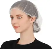24" White/Black Disposable Hair Nets (1000 pcs/Case) - Nylon Mesh Food Service